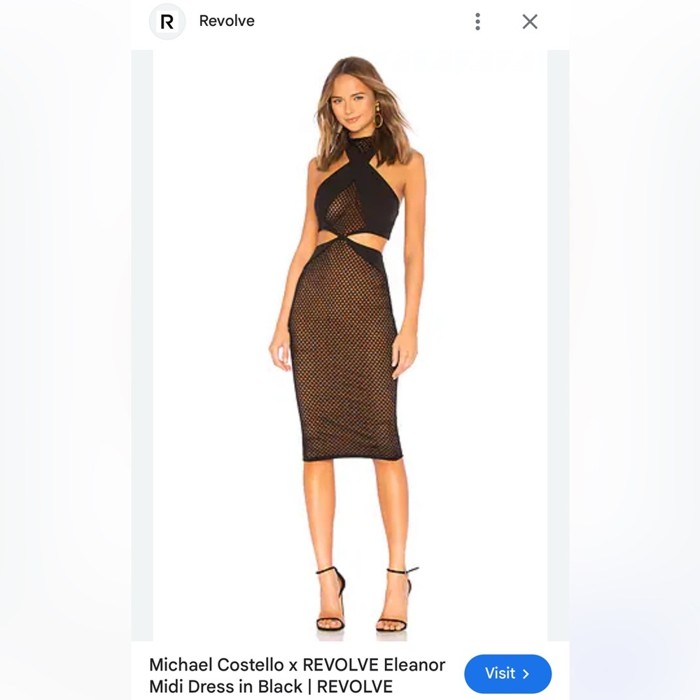 MICHAEL COSTELLO X REVOLVE Black Mesh Backless Dress
